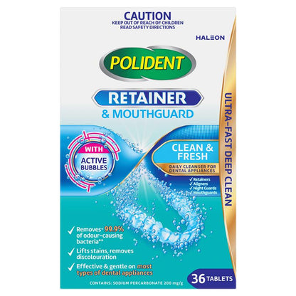 Polident Retainer and Mouthguard Cleanser 36 Tablets