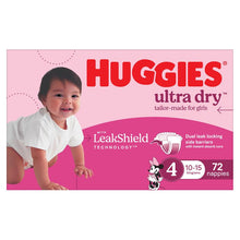 Huggies Ultra Dry Nappies Girls Size 4 (10-15kg) 72 Pack