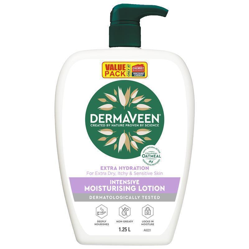 DermaVeen Extra Hydration Intensive Moisturising Lotion 1.25L Exclusive Size
