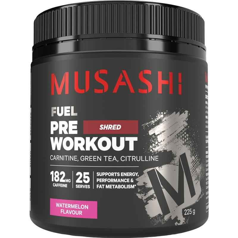 Musashi Pre Workout Shred Watermelon 225g