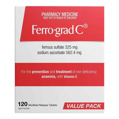 Ferro-Grad Iron & Vitamin C 120 Tablets Exclusive Size