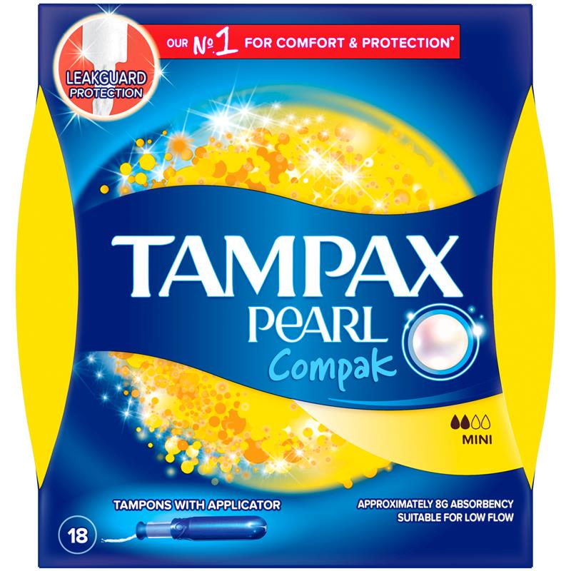 Tampax Pearl Compak Tampons Mini 18 Pack