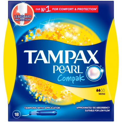 Tampax Pearl Compak Tampons Mini 18 Pack