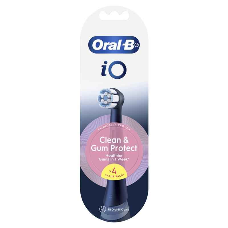 Oral B Power Toothbrush iO Clean and Gum Protect Refills Black 4 Pack