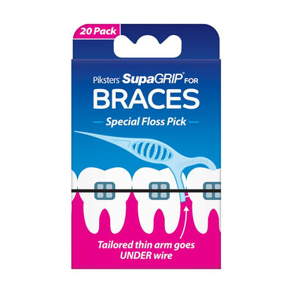 Piksters SupaGRIP Braces Floss Picks 20 Pack