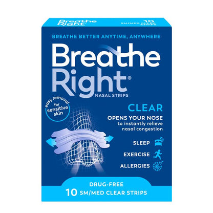 Breathe Right Clear Regular Nasal Congestion Strips 10