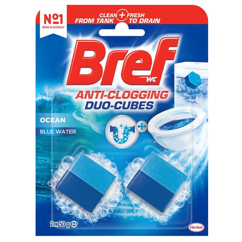 Bref Duo Cubes Blue Action Toilet Cleaner Block In Cistern 2 Pack