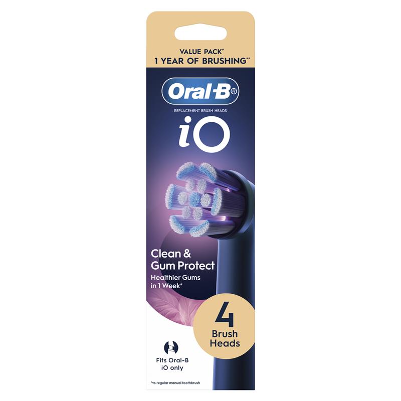 Oral B Power Toothbrush iO Clean and Gum Protect Refills Black 4 Pack