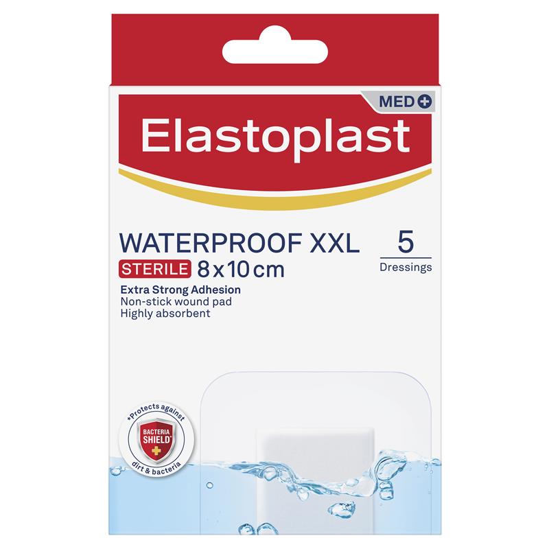 Elastoplast Waterproof Dressing XXL 8cm x 10cm 5 Pack