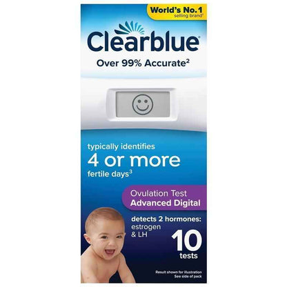 Clearblue Advanced Digital Ovulation Kit Test (Dual Hormone) 10 Pack
