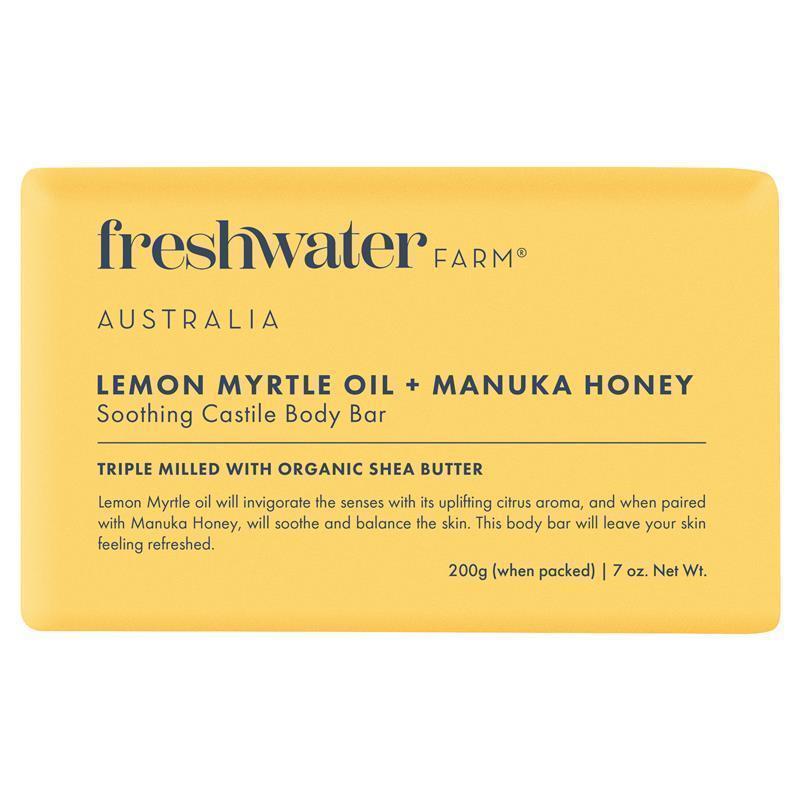 Freshwater Farm Lemon Myrtle Oil + Manuka Honey Body Bar 200g