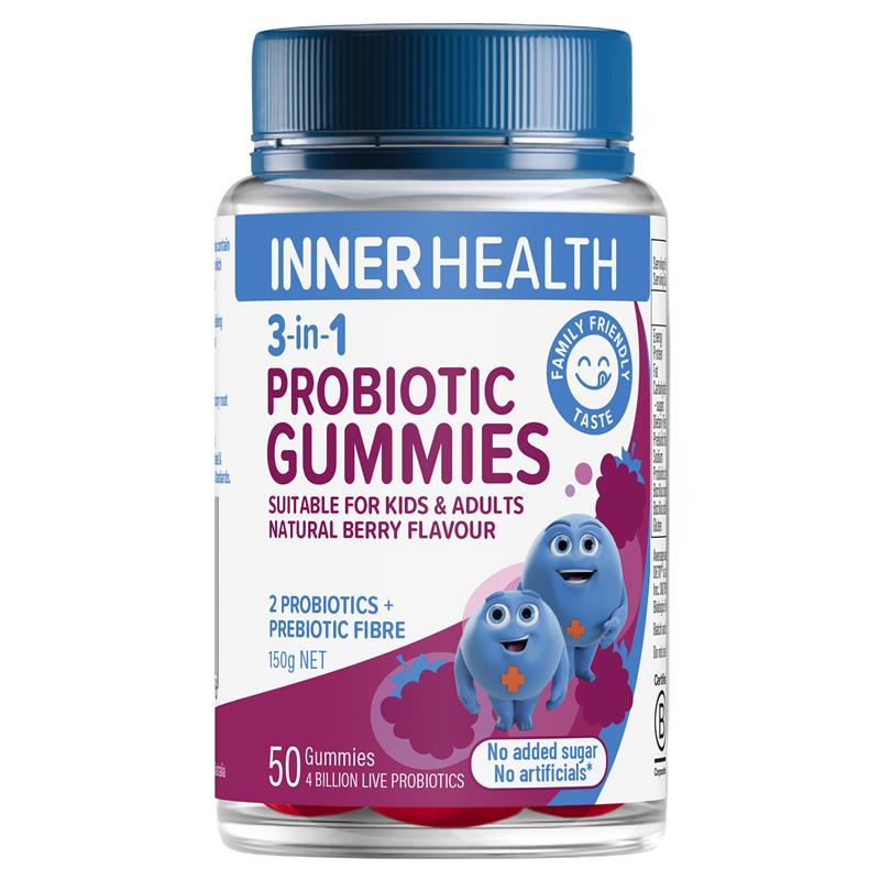 Inner Health 3 in 1 Probiotic Gummies 50 Pack