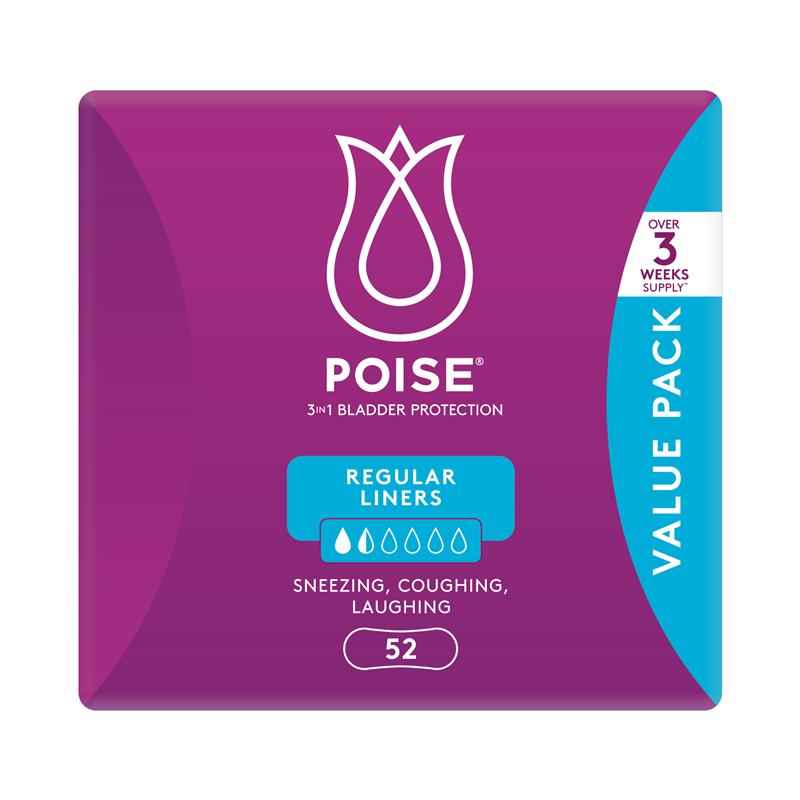 Poise Liner Regular Bulk 52 Pack