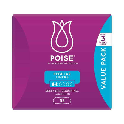 Poise Liner Regular Bulk 52 Pack