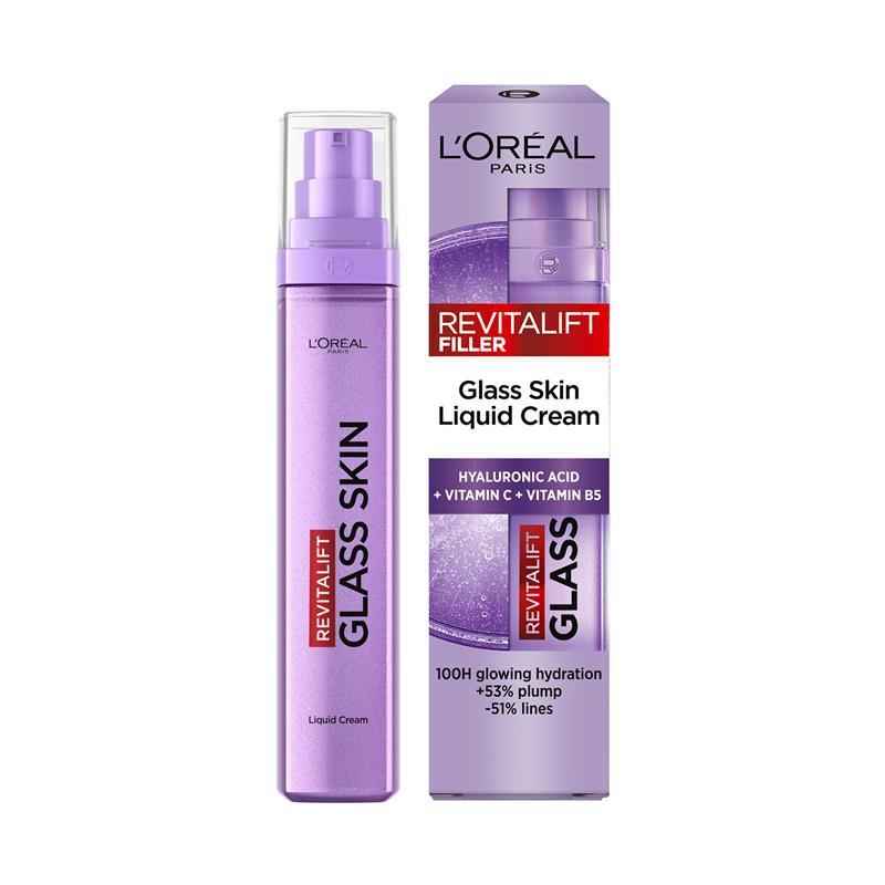L'Oreal Paris Revitalift Filler Glass Skin Liquid Cream Face Moisturiser 50ml