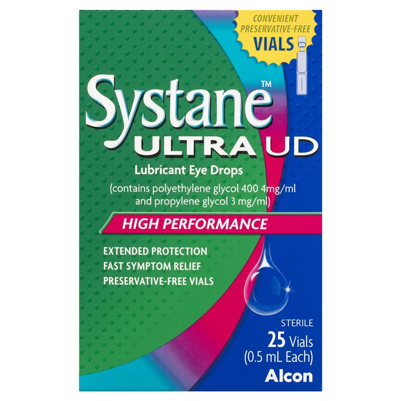 Systane Ultra Lubricant Eye Drops Preservative Free Unit Dose 25 x 0.5ml Vials