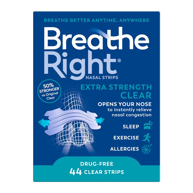 Breathe Right Nasal Strips Extra Strength Clear 44 Strips
