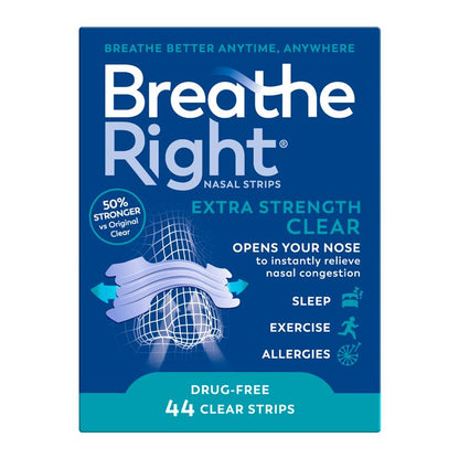 Breathe Right Nasal Strips Extra Strength Clear 44 Strips