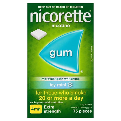 Nicorette Gum 4mg Icy Mint 75 Pieces