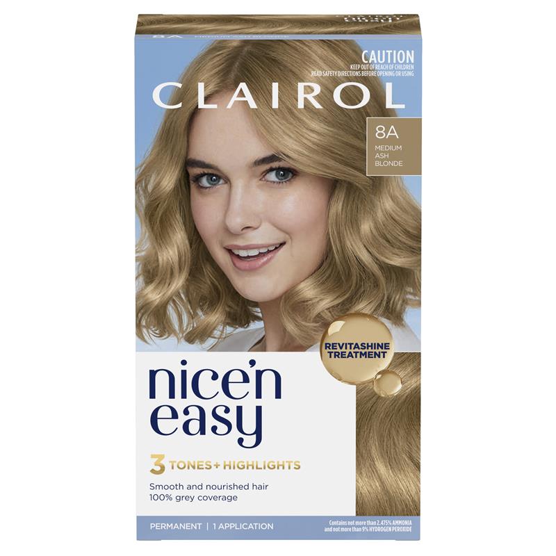 Clairol Nice N Easy 8A Natural Medium Ash Blonde Permanent Hair Colour