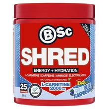 BSc Energy Shred + Hydration Powder Zappo Sour Blue Raspberry 275g