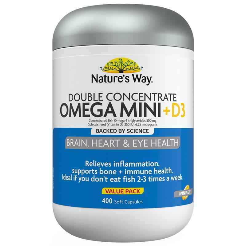 Nature's Way Omega + D3 400 Mini Capsules