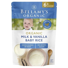 Bellamy's Organic Milk & Vanilla Baby Rice Cereal 125g