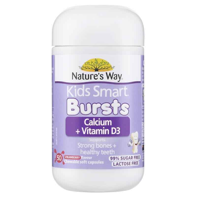 Nature's Way Kids Smart Calcium + Vitamin D 50 Chewable Capsules