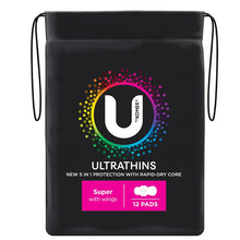 U By Kotex Ultrathins Pads Wing Super 12 Pack