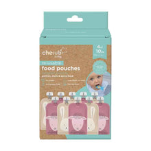 On The Go Food Pouch Dusty Rose & Sand 120ml Animal Print 10 Pack