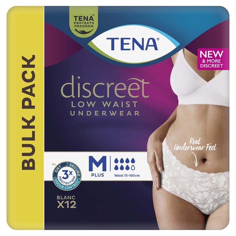 TENA Pants Discreet White Size M 12 Pack
