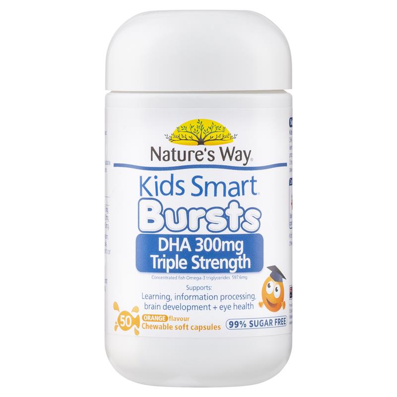 Nature's Way Kids Smart DHA 300mg Triple Strength 50 Soft Capsules