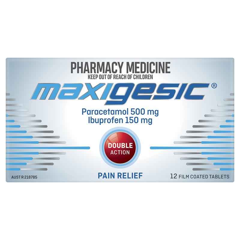 Maxigesic Double Action Combination Pain Relief 12 Tablets