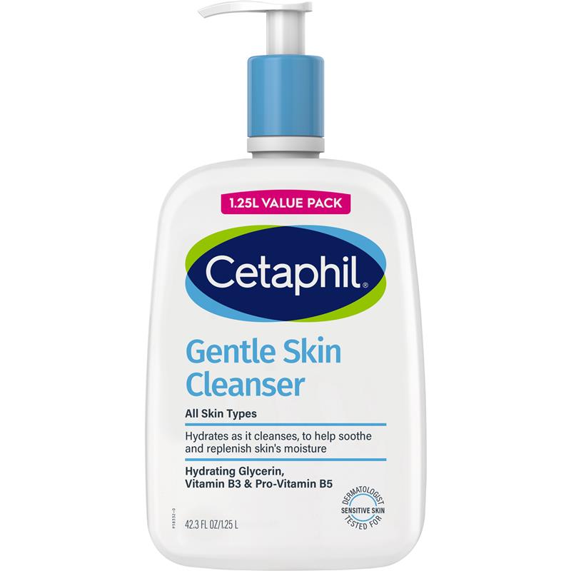 Cetaphil Gentle Skin Cleanser For Face & Body 1.25L Exclusive Size