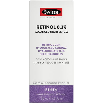 Swisse Skincare Retinol 0.3% Advanced Night Serum 30ml - GimmeNow