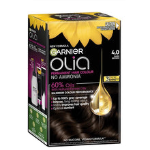 Garnier Olia 4.0 Dark Brown Permanent Hair Colour No Ammonia 60% Oils