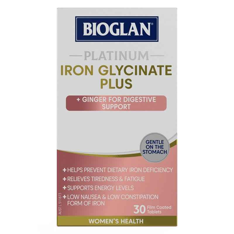 Bioglan Platinum Iron Glycinate Plus 30 Tablets