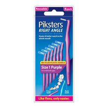 Piksters Interdental Brushes Right Angle Size 1 Purple 6 Pack