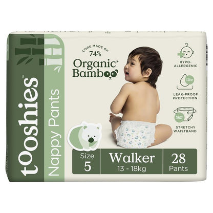 Tooshies Eco Nappy Pants Size 5 Walker 13-18kg 28 Pack