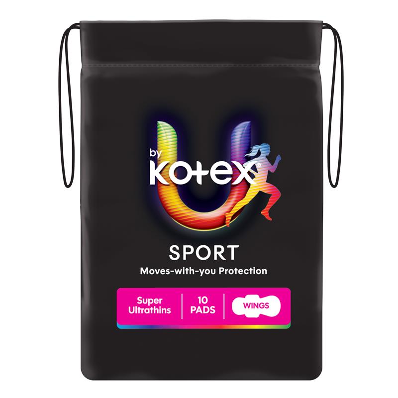 U by Kotex Sport Pads Super with Wings 10 Pack