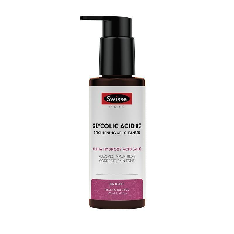 Swisse Skincare Glycolic Acid 8% Brightening Gel Cleanser 120ml