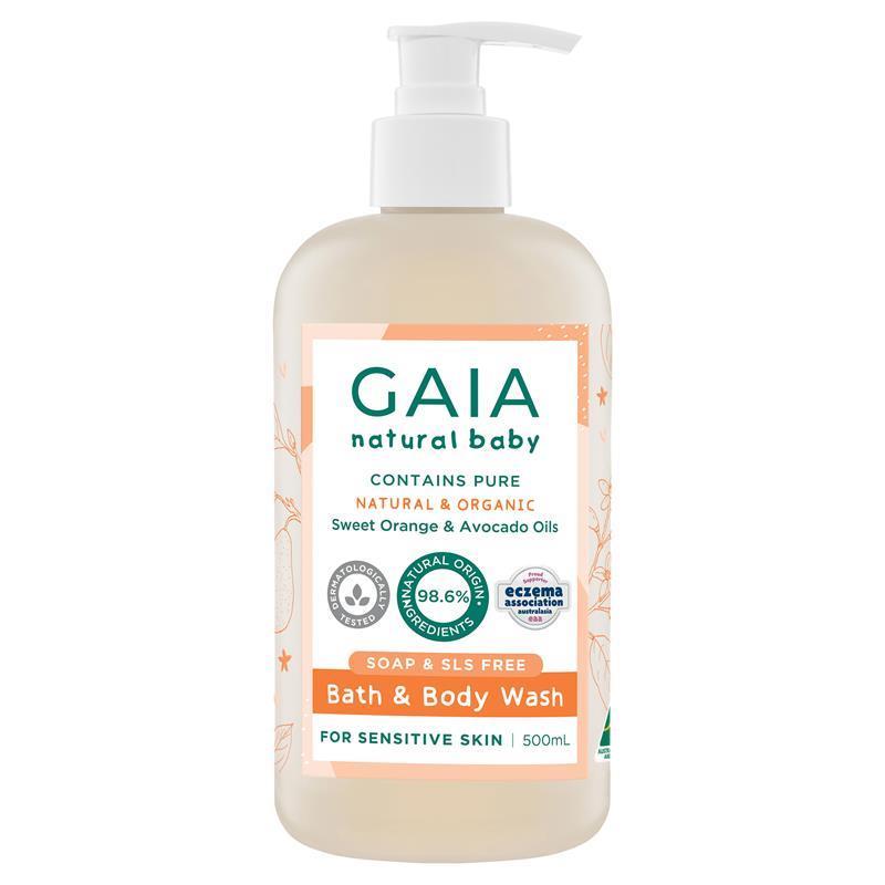 Gaia Natural Baby Bath & Body Wash 500ml Pump