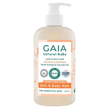 Gaia Natural Baby Bath & Body Wash 500ml Pump