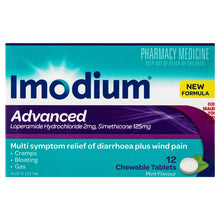 Imodium Advanced Diarrhoea Plus Wind Pain Chewable Tablets Mint Flavour 12 Pack