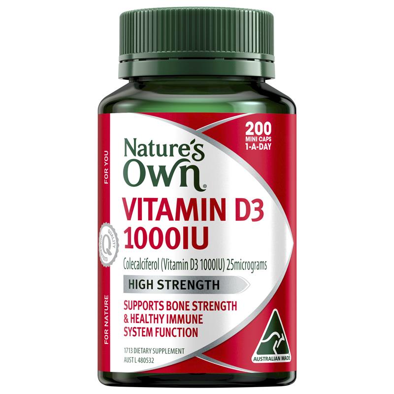 Nature's Own Vitamin D3 1000iu 200 Capsules