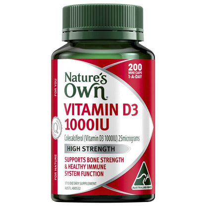 Nature's Own Vitamin D3 1000iu 200 Capsules