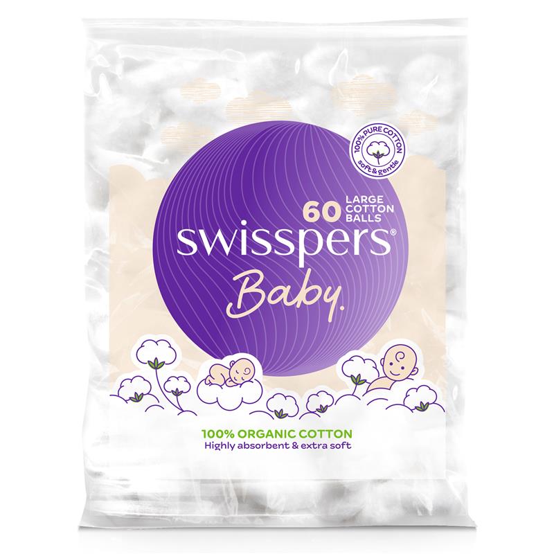 Swisspers Baby Organic Cotton Large Balls 60