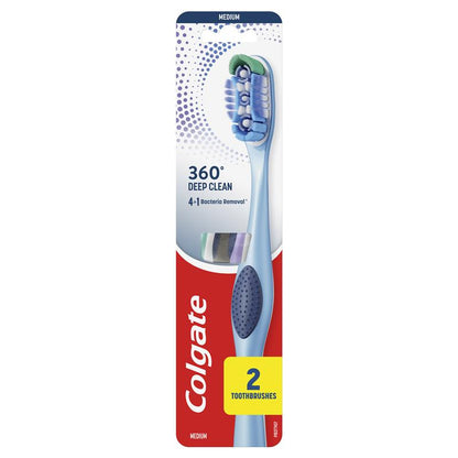 Colgate Toothbrush 360 Deep Clean Medium 2 Pack