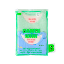 Bambi Mini Co. Supersinglet Bodysuit Boys Green Croc and Triangles 2 pack 3-6