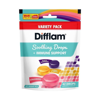 Difflam Soothing Drops + Immune Support Assorted Flavours 42 Drops
